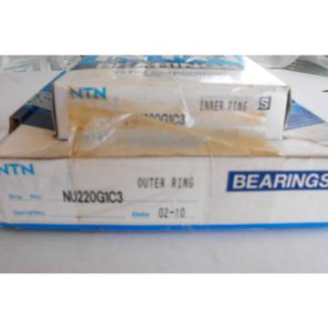NTN NU-220-G1-C3 Cylindrical Roller Bearing NU220G1C3 inner &amp; outer  ** NEW **