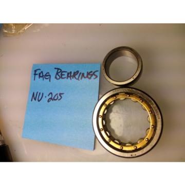 FAG NU205E.M1.C3 Cylindrical Roller Bearing - Removable Inner Ring (2 PIECE)