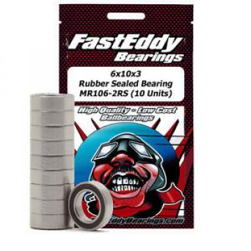 6x10x3 Rubber Sealed Bearing MR106-2RS (10 Units)