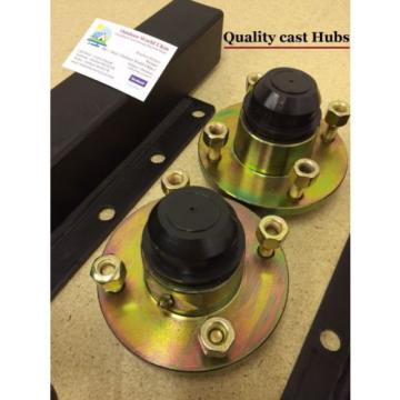 Quality 500 KG Trailer Suspension Units Extended Stub Axle Hubs Bearings &amp; Caps