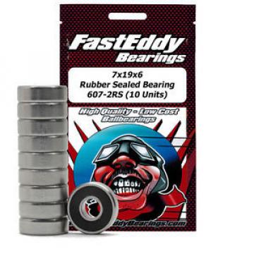 7x19x6 Rubber Sealed Bearing 607-2RS (10 Units)