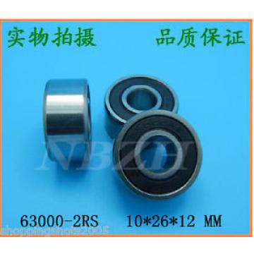 2 pcs 63000 RS Deep Groove Ball Bearing 10X26x12 10*26*12 mm bearings 63000RS