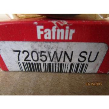 Fafnir 7205WN SU, 7205 WN SU Angular Contact Ball Bearing