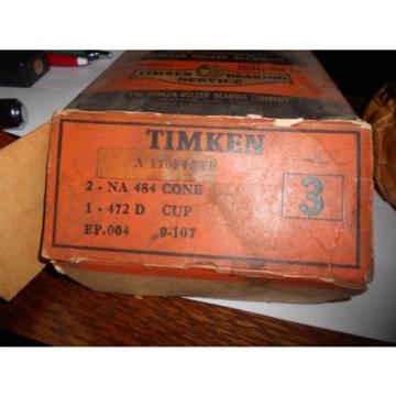 2 Timken NA484-3 Precision Tapered Roller Bearing Cone, W 472D DBL Cup, Assembly