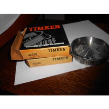 2 Timken 44348 Tapered Roller Bearing Cone Cup - New Old Stock
