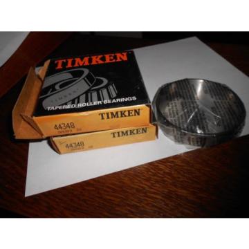 2 Timken 44348 Tapered Roller Bearing Cone Cup - New Old Stock