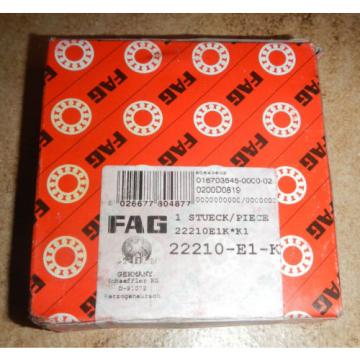 FAG / Spherical roller bearings / Warehouse 22210 E1.K / 50x90x23 mm new/OVP