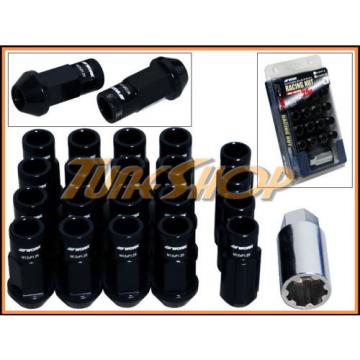 WORK RACING RS-R EXTENDED FORGED ALUMINUM LOCK LUG NUTS 12 X 1.25 BLACK OPEN S