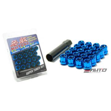 SPLINE 21mm MUTEKI WHEEL LOCK LUG NUT 12x1.5 M12 P1.5 BLUE OPEN END w/ key b