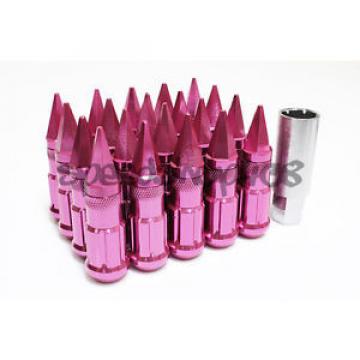 Z RACING PINK SPIKE LUG NUTS 12X1.5MM STEEL OPEN EXTENDED KEY TUNER