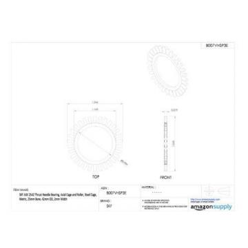 SKF AXK 2542 Thrust Needle Bearing, Axial Cage and Roller, Steel Cage, Metric,