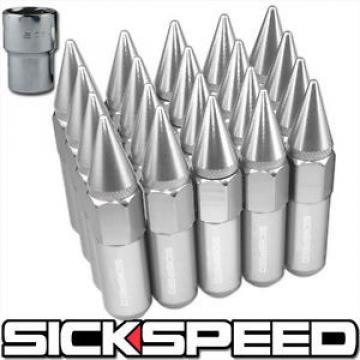 SICKSPEED 20 POLISHED SPIKED EXTENDED 60MM LOCKING LUG NUTS WHEEL/RIM 14X1.5 L19