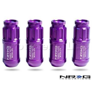NRG 700 Series Lug Nut Lock Set 4 w/ Dust Caps  Purple M12 x 1.25mm  LN-L71PP