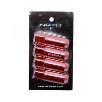 NRG Red Extended Tuner Style Lug Nuts M12x1.50 Locking Set LN-400RD