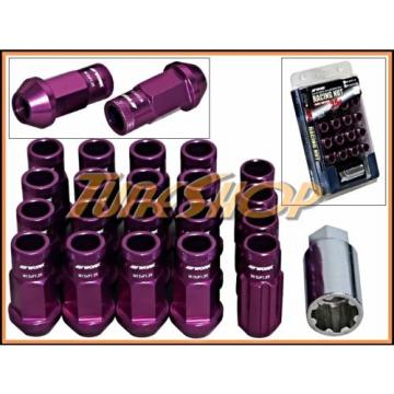 WORK RACING RS-R EXTENDED FORGED ALUMINUM LOCK LUG NUTS 12 X 1.25 PURPLE OPEN S