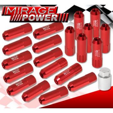 FOR SATURN M12x1.5 LOCKING LUG NUTS WHEELS EXTENDED ALUMINUM 20 PIECES SET RED