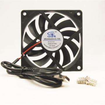 New 80mm 10mm Case Fan Kit 120VAC 17CFM USB A Adapter Cooling 8010 Sleeve 1438*