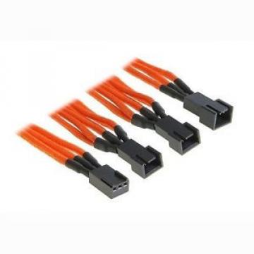BitFenix 60cm 3-Pin to 3x 3-Pin Adapter - Sleeved Orange/Black