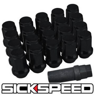SICKSPEED 20 PC BLACK STEEL LOCKING HEPTAGON SECURITY LUG NUTS LUGS 12X1.25 L12
