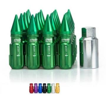GREEN Tuner Extended Anti-Theft Wheel Security Locking Lug Nuts M12x1.5 20pcs