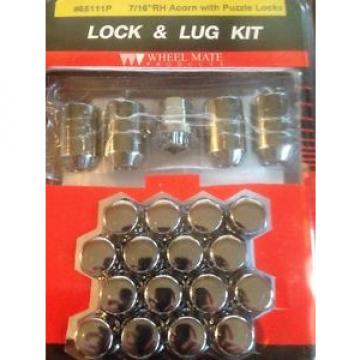 20 Lug Nut Locking Lug Set Bulge Acorn 7/16-20 Chrome Install Kit Pontiac 65111P