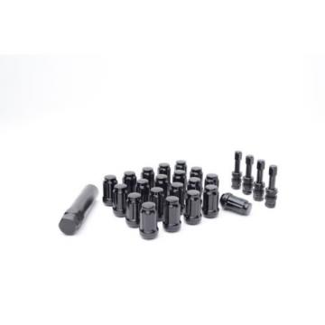 20 Black Spline Locking Lug Nuts 12x1.5 | 4 Black Aluminum Valve Stems | NEW