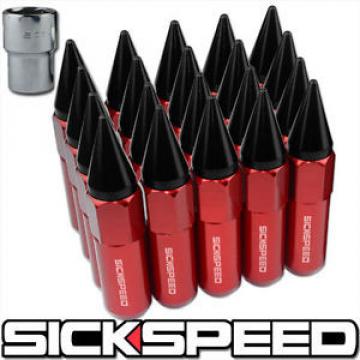 SICKSPEED 20 RED/BLACK SPIKED EXTENDED 60MM LOCKING LUG NUTS WHEELS 14X1.5 L19