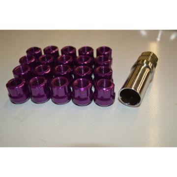 NNR Type M Steel Wheel Lug Nuts &amp; Locks Open Ended Purple 22mm 12x1.5 20pcs