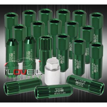 FOR NISSAN 12x1.25 LOCKING LUG NUTS WHEELS EXTENDED ALUMINUM 20 PIECES SET GREEN