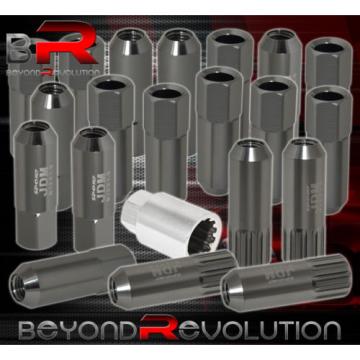 UNIVERSAL 12x1.5 LOCKING LUG NUTS 20PC EXTENDED FORGED ALUMINUM TUNER SET GRAY