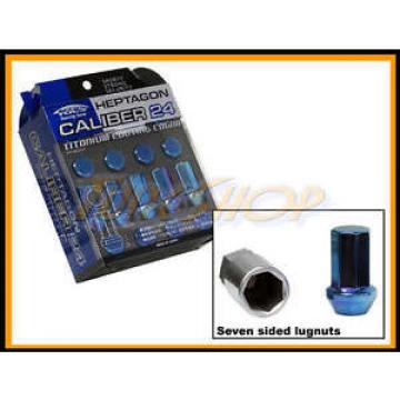 KICS CALIBER 24 TI-BLUE LOCK LUG NUTS 12X1.25 1.25 ACORN WHEELS RIMS CLOSE S