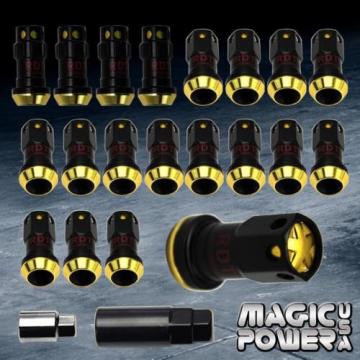For Honda Acura Toyota M12x1.5 Closed End Steel Extended Locking Lug Nuts BK/GD