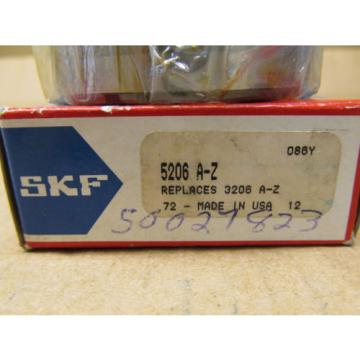 1 NIB SKF 5206 A-Z DOUBLE ROW ANGULAR CONTACT BEARING 30MM BORE 62MM OD 15/16 W