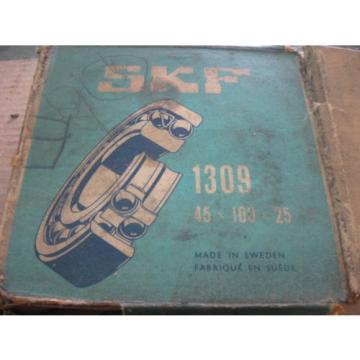 SKF 1309 Double Row Self-Aligning Bearing Size : 45 X 100 X 25mm  Made In Sweden