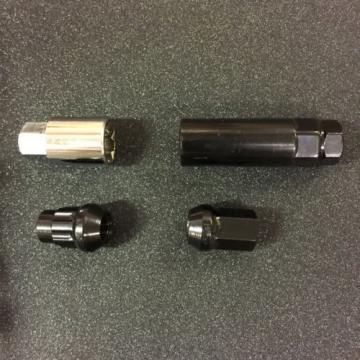 black 12x1.5 Steel lug nuts &amp; lock 20 pc honda acura toyota civic integra supra