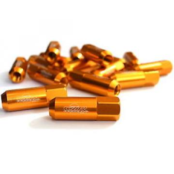 20PC CZRracing GOLD EXTENDED SLIM TUNER LUG NUTS LUGS WHEELS/RIMS (FITS:HONDA)