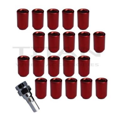 20 Piece Red Chrome Tuner Lugs Nuts | 7/16&#034; Hex Lugs | Key Included