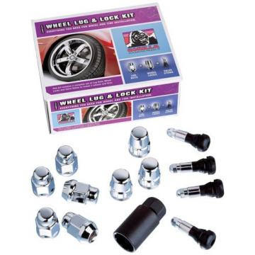 Ford F150 &amp; others 5 lug M14x2 Acorn Bulge Wheel Nut Kit w Locks &amp; Valve Stems