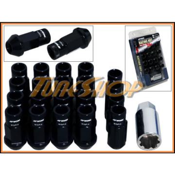 WORK RACING RS-R EXTENDED FORGED ALUMINUM LOCK LUG NUTS 12X1.5 1.5 BLACK OPEN L