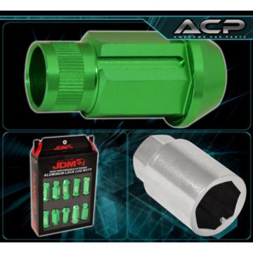 For Acura 12X1.5Mm Locking Lug Nuts Thread Wheels Rims Aluminum Extended Green