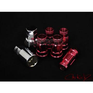 VARRSTOEN VT48 RED 12X1.25MM OPEN ENDED EXTENDED 5 LOCKING LUG NUTS WITH KEY