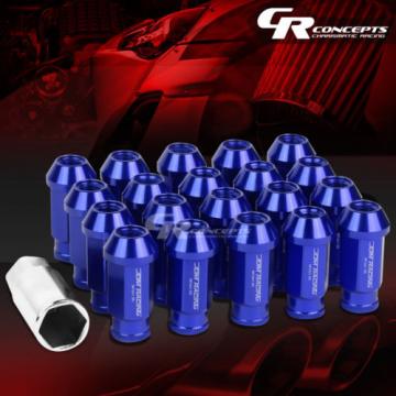 FOR DTS/STS/DEVILLE/CTS 20X ACORN TUNER ALUMINUM WHEEL LUG NUTS+LOCK+KEY BLUE