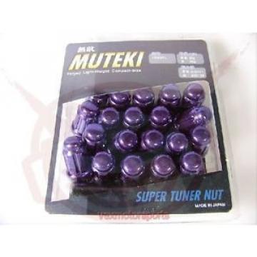 MUTEKI PURPLE CLOSED END 20PC 12X1.25 WHEEL RIM SPLINE TUNER ACORN LOCK LUG NUTS