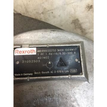NEW REXROTH 1 PF1R419/6.30500 RA01M02 HYDRAULIC R900332753 MOTOR Pump