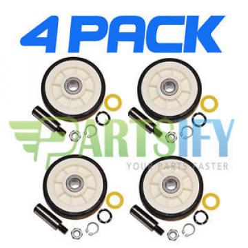 4 PACK - NEW EA1570070 DRYER SUPPORT ROLLER WHEEL KIT FOR MAYTAG AMANA WHIRLPOOL