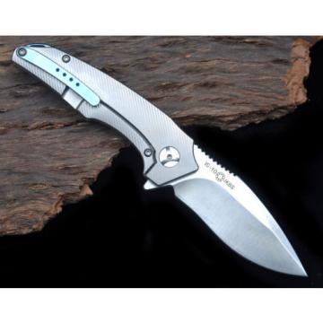 High Quality Knife VG10 Plain Edge Titanium Handle Tactical Bearing Outdoor Gift