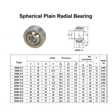 New GEBK12S PB12 Bearing Spherical Plain Radial Bearing 12x30x16mm 12*30*16 mm