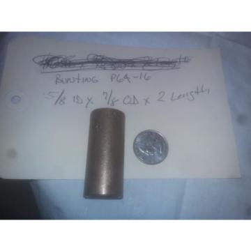 Bunting P64-16 Oilite Bronze Bushing 5/8 ID x 7/8 OD x 2 Length Plain Sleeve