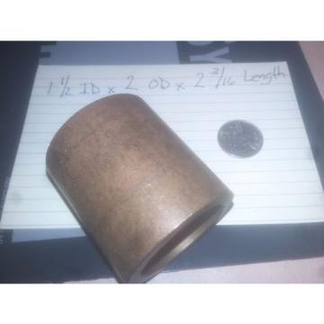 Oilite Bronze Bushing 1 1/2 ID x 2 OD x 2 3/16 Length Plain Sleeve