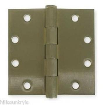 1WAF3 Battalion Door Hinges, Full Mortise, Plain Bearing - 4&#034;X4&#034; - 2 PK - Brass